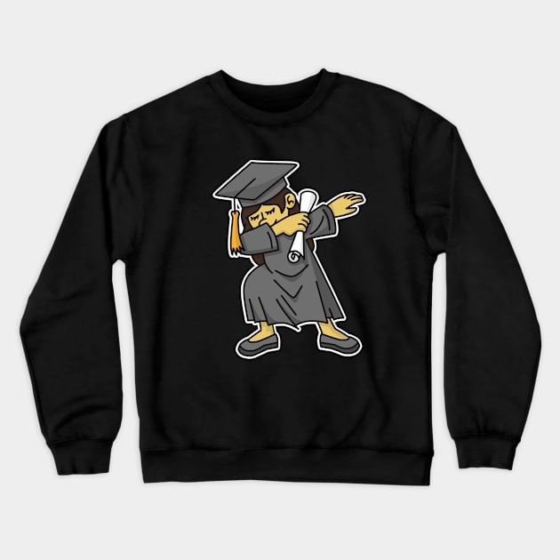 Asian girl student dab dabbing graduation school Crewneck Sweatshirt by LaundryFactory